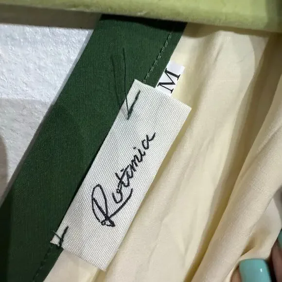 Rotimia Green Colorblock Empire Waist Maxi Dress Boho Sleeveless Sz M - Picture 5 of 11